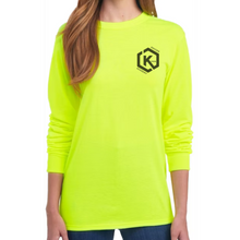 Load image into Gallery viewer, Khan Soccer Academy - Pocket Logo Safety Yellow Long Sleeve