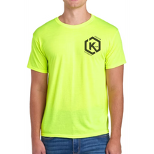 Load image into Gallery viewer, Khan Soccer Academy - Pocket Logo Safety Yellow Tshirt