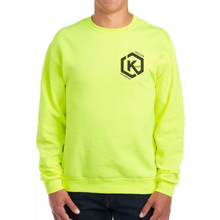 Load image into Gallery viewer, Khan Soccer Academy - Pocket Logo Safety Yellow Sweatshirt