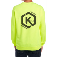 Load image into Gallery viewer, Khan Soccer Academy - Pocket Logo Safety Yellow Sweatshirt