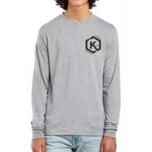 Load image into Gallery viewer, Khan Soccer Academy - Pocket Logo Gray Long Sleeve