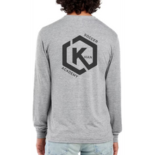 Load image into Gallery viewer, Khan Soccer Academy - Pocket Logo Gray Long Sleeve