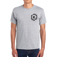 Load image into Gallery viewer, Khan Soccer Academy - Pocket Logo Gray Tshirt