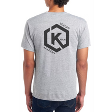 Load image into Gallery viewer, Khan Soccer Academy - Pocket Logo Gray Tshirt