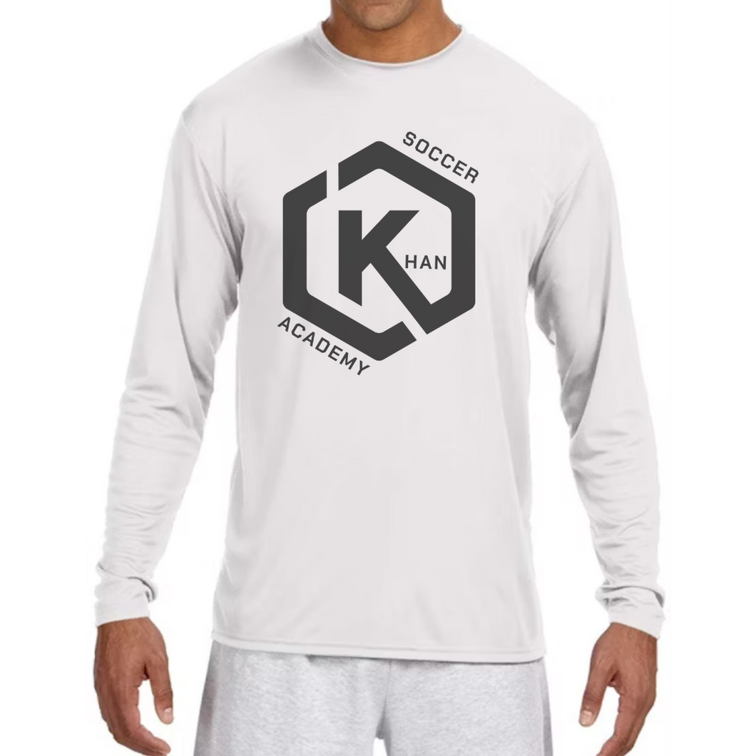 Khan Soccer Academy - YOUTH Large Logo White Long Sleeve