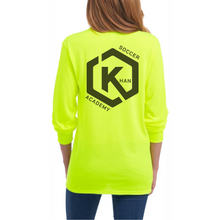 Load image into Gallery viewer, Khan Soccer Academy - Pocket Logo Safety Yellow Long Sleeve
