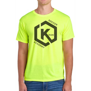 Khan Soccer Academy - Large Logo Safety Yellow Tshirt