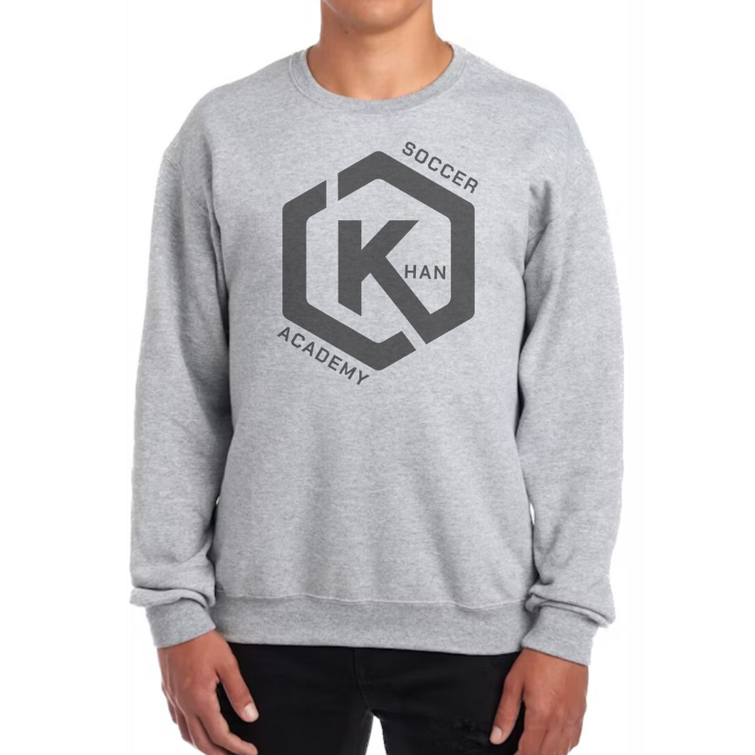 Khan Soccer Academy - YOUTH Large Logo Gray Sweatshirt