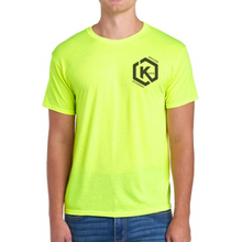 Load image into Gallery viewer, Khan Soccer Academy - Pocket Logo Safety Yellow Tshirt
