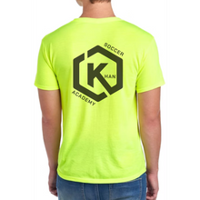 Load image into Gallery viewer, Khan Soccer Academy - Pocket Logo Safety Yellow Tshirt
