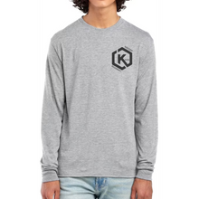 Load image into Gallery viewer, Khan Soccer Academy - Pocket Logo Gray Long Sleeve
