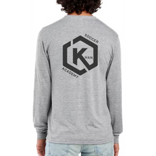 Load image into Gallery viewer, Khan Soccer Academy - Pocket Logo Gray Long Sleeve
