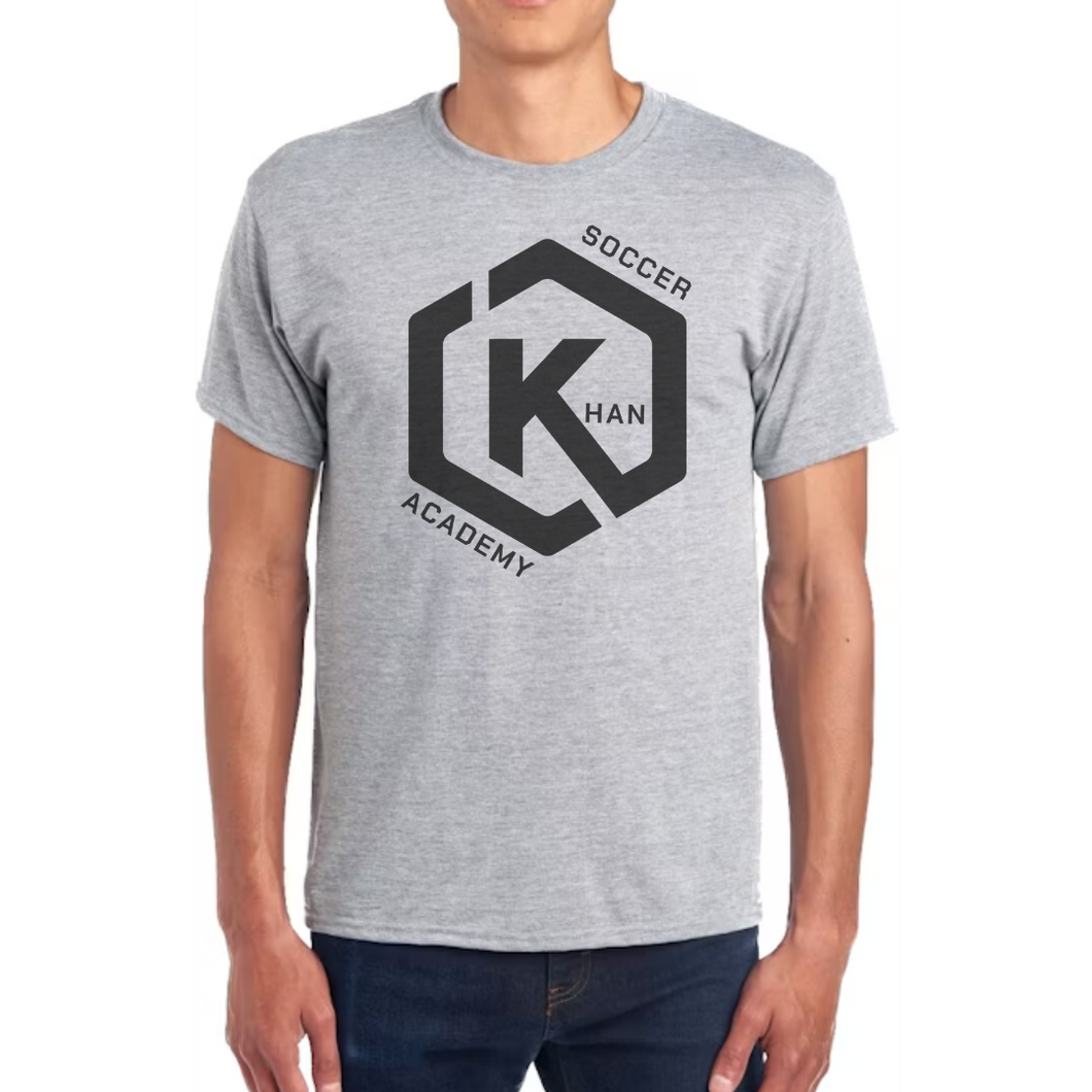 Khan Soccer Academy - YOUTH Large Logo Gray Tshirt