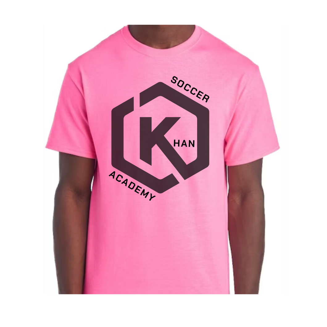 Khan Soccer Academy - YOUTH Large Logo Pink Tshirt