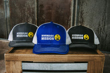 Load image into Gallery viewer, Riverside Mission Hat with yellow/black Cross
