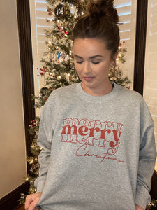 Merry Merry Merry Christmas Shirt - Red