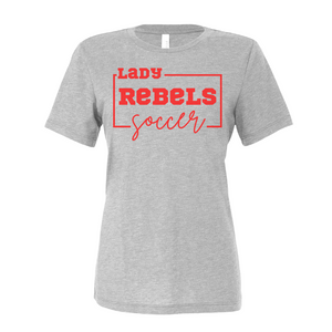 Lady Rebels Soccer - Red Cursive Design