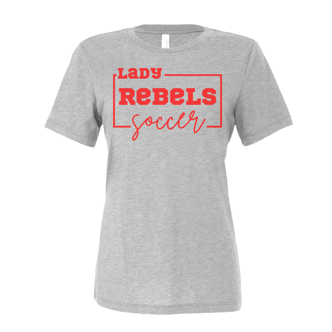 Lady Rebels Soccer - Red Cursive Design