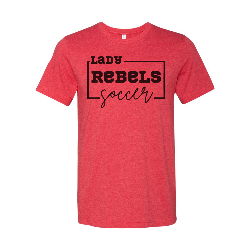 Lady Rebels Soccer - Black Cursive Design
