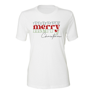 Merry Merry Merry Christmas Shirt - Multi
