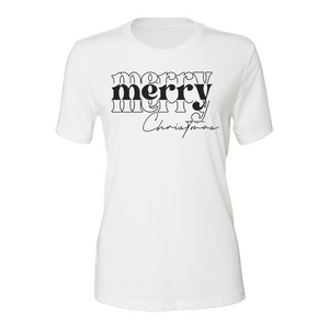 Merry Merry Merry Christmas Shirt - Black
